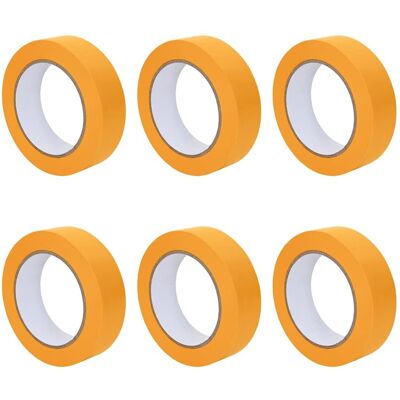 vidaXL Taśmy Maska Malarska 6 pcs Żółty 25mm x 50m Papier vidaXL Taśmy Maska Malarska 6 pcs Żółty 25mm x 50m Papier