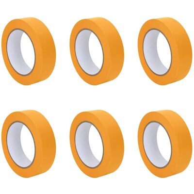vidaXL Taśmy Maska Malarska 6 pcs Żółty 30mm x 50m Papier vidaXL Taśmy Maska Malarska 6 pcs Żółty 30mm x 50m Papier