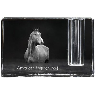 Warmblood amerykański - stojak na długopis, kryształowy organizer ze zdjęciem konia, unikatowa ozdoba biurka marki Art-Dog Warmblood amerykański - stojak na długopis, kryształowy organizer ze zdjęciem konia, unikatowa ozdoba biurka marki Art-Dog