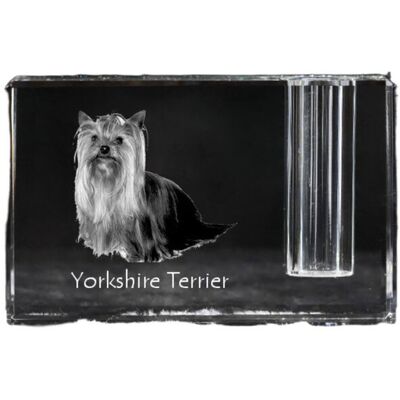 Yorkshire Terrier, York, Jork, Yorkie - stojak na długopis, kryształowy organizer ze zdjęciem psa, unikatowa ozdoba biurka marki Art-Dog Yorkshire Terrier, York, Jork, Yorkie - stojak na długopis, kryształowy organizer ze zdjęciem psa, unikatowa ozdoba biurka marki Art-Dog
