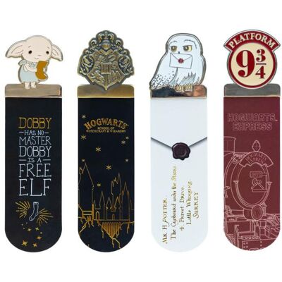 Grupo Erik 4 Zakładki Do Książek Metalowe Harry Potter Zgredek Hedwiga Peron 9 3/4 Grupo Erik 4 Zakładki Do Książek Metalowe Harry Potter Zgredek Hedwiga Peron 9 3/4