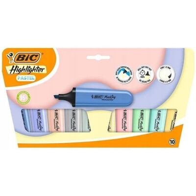 Zakreślacz Flat Pastel mix 10szt BIC Zakreślacz Flat Pastel mix 10szt BIC