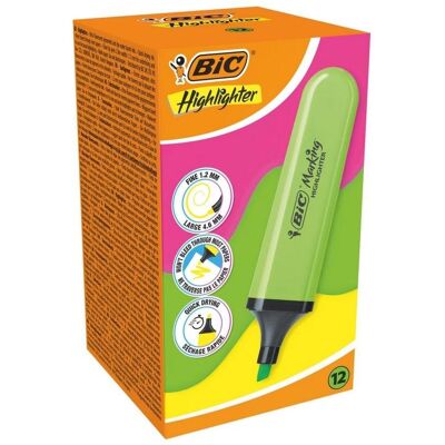Zakreślacz Highlighter zielony neon (12szt) BIC Zakreślacz Highlighter zielony neon (12szt) BIC