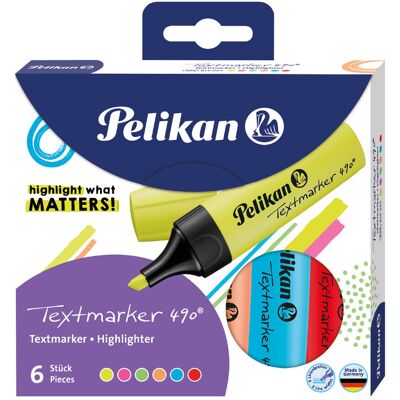 HAMELIN POLSKA 6 Zakreślacz Pelikan Textmarker 490 mix blister 6 szt. HAMELIN POLSKA 6 Zakreślacz Pelikan Textmarker 490 mix blister 6 szt.