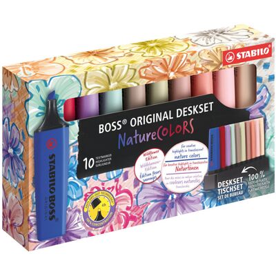 Zakreślacz STABILO BOSS NatureCOLORES Wildflowers podstawka na biurko, 10 szt. Zakreślacz STABILO BOSS NatureCOLORES Wildflowers podstawka na biurko, 10 szt.