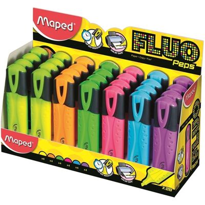 Maped Zakreślacze Fluo Peps, Mix Kolorów,28 Sztuk Maped Zakreślacze Fluo Peps, Mix Kolorów,28 Sztuk