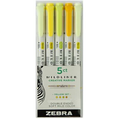 Zakreślacze Zestaw Yellow Zebra Mildliner 5 kolorów Zakreślacze Zestaw Yellow Zebra Mildliner 5 kolorów