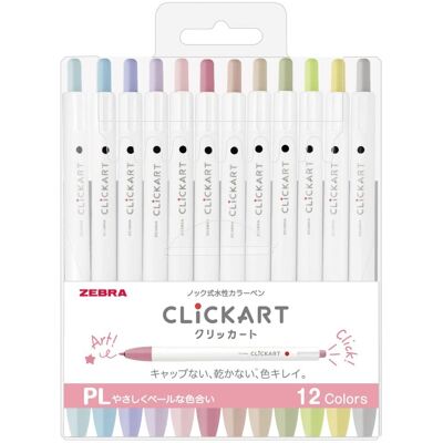 ZEBRA Clickart PL WYSS22-12CPL długopisy na bazie wody, zestaw 12 szt ZEBRA Clickart PL WYSS22-12CPL długopisy na bazie wody, zestaw 12 szt