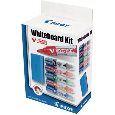 Zestaw 5x Marker Suchościeralny Pilot V-Board Master Do Tablicy 5 Sztuk + Gąbka Zestaw 5x Marker Suchościeralny Pilot V-Board Master Do Tablicy 5 Sztuk + Gąbka