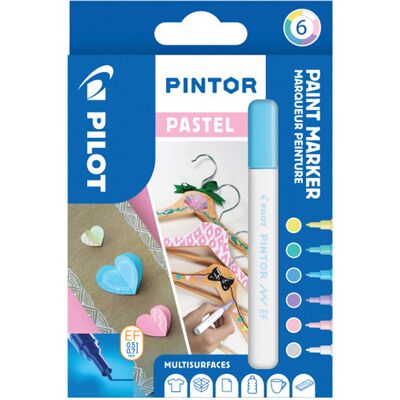 Zestaw 6x Marker dekoracyjny z farbą PILOT Pintor EF pastelowe Zestaw 6x Marker dekoracyjny z farbą PILOT Pintor EF pastelowe