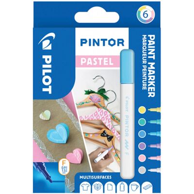 Zestaw 6x Marker dekoracyjny PILOT Pintor z farbą kolory pastelowe Zestaw 6x Marker dekoracyjny PILOT Pintor z farbą kolory pastelowe