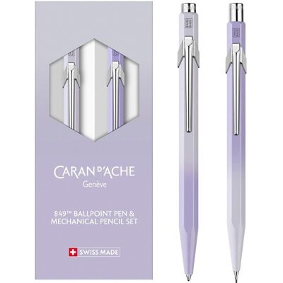 CARAN D'ACHE Zestaw długopis 849 + ołówek 844 Blooming Lavender w etui CARAN D'ACHE Zestaw długopis 849 + ołówek 844 Blooming Lavender w etui