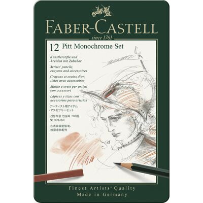 Faber-Castell Zestaw do szkicowania Pitt Monochrome, 12 sztuk Faber-Castell Zestaw do szkicowania Pitt Monochrome, 12 sztuk