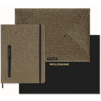 Moleskine Zestaw Kolekcjonerski Shine Metalic Złoty Teczka + Kaweco + Notes Linia Moleskine Zestaw Kolekcjonerski Shine Metalic Złoty Teczka + Kaweco + Notes Linia