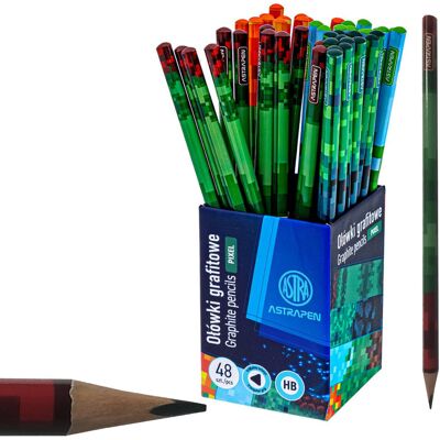 Zestaw Ołówek Hb Trójkątny Grafitowy Minecraft Pixel One Astra 48szt Zestaw Ołówek Hb Trójkątny Grafitowy Minecraft Pixel One Astra 48szt