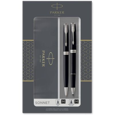 Zestaw Parker Długopis + Pióro kulkowe Sonnet Black CT 2093259 Zestaw Parker Długopis + Pióro kulkowe Sonnet Black CT 2093259
