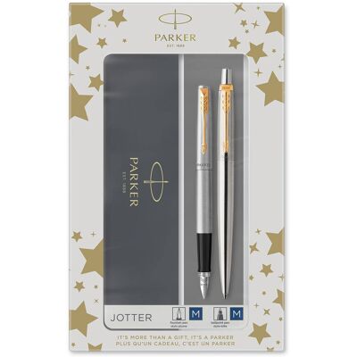 Zestaw Parker Duo Jotter Stainless Steel GT długopis i pióro wieczne 2093257 Zestaw Parker Duo Jotter Stainless Steel GT długopis i pióro wieczne 2093257