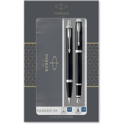 Zestaw Parker Pióro Wieczne + Długopis IM Black CT - 2093215 Zestaw Parker Pióro Wieczne + Długopis IM Black CT - 2093215