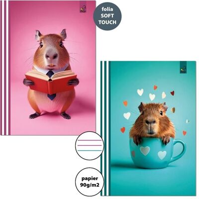 Inny producent Zeszyt A4/32K 3-linie kolor 90g Kapibara (6szt) - Bee-bee Inny producent Zeszyt A4/32K 3-linie kolor 90g Kapibara (6szt) - Bee-bee