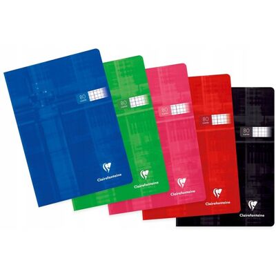 Zeszyt A5 80 kartek w kratkę Clairefontaine 90 g MIX kolorów - 5 sztuk Zeszyt A5 80 kartek w kratkę Clairefontaine 90 g MIX kolorów - 5 sztuk