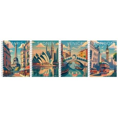 Inny producent Zeszyt B5 100 kartek kratka Retro City 5 sztuk Inny producent Zeszyt B5 100 kartek kratka Retro City 5 sztuk