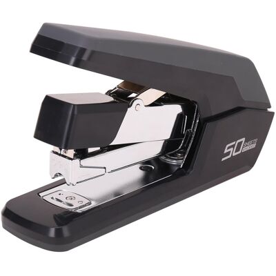Zszywacz biurowy do 50 kartek 24/6 & 26/6 & 24/28 czarny 50% mniej siły Deli 0371 Zszywacz biurowy do 50 kartek 24/6 & 26/6 & 24/28 czarny 50% mniej siły Deli 0371