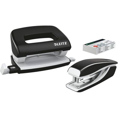 Esselte Zszywacz + dziurkacz metalowy Leitz Mini WOW, czarny Esselte Zszywacz + dziurkacz metalowy Leitz Mini WOW, czarny