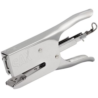 Zszywacz metalowy Sax 630, ico, na płasko, srebrny Zszywacz metalowy Sax 630, ico, na płasko, srebrny