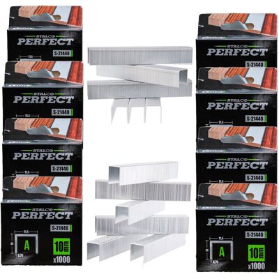 Mona Zszywki tapicerskie Typ A 14mm 10x1000Zszywki tapicerskie STALCO PERFECT Typ A 14 mm, 10 opakowań po 1000 szt (10000 szt), stal utwardzana, galwaniz.. Mona Zszywki tapicerskie Typ A 14mm 10x1000Zszywki tapicerskie STALCO PERFECT Typ A 14 mm, 10 opakowań po 1000 szt (10000 szt), stal utwardzana, galwaniz..