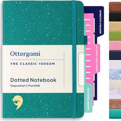 Inny producent Bullet Dot Journal Notatnik A5 W Kropki, Papier 150 G/m², Luksusowy Notatnik W Kropki, Z Bonusowymi Szablonami, Klasyk Marki Ottergami (Zielony, Nak.. Inny producent Bullet Dot Journal Notatnik A5 W Kropki, Papier 150 G/m², Luksusowy Notatnik W Kropki, Z Bonusowymi Szablonami, Klasyk Marki Ottergami (Zielony, Nak..