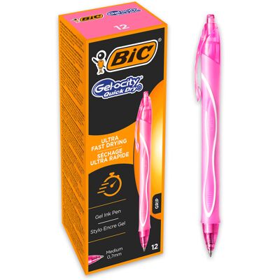 Długopis Żelowy 0.7 Mm Różowy, Gelocity Quick Dry 12 Szt., Bic Długopis Żelowy 0.7 Mm Różowy, Gelocity Quick Dry 12 Szt., Bic