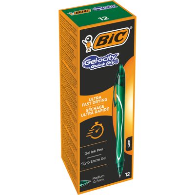 Długopis Żelowy Zielony 0.7 Mm, Quick Dry 12 Szt., Bic Długopis Żelowy Zielony 0.7 Mm, Quick Dry 12 Szt., Bic