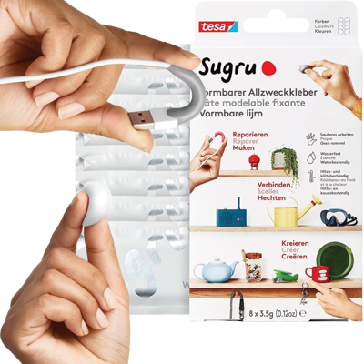 TESA TAPE SP. Z O.O. Klej Formowalny Uniwersalny Tesa Sugru Masa Naprawcza Biała 8 szt 3,5 g TESA TAPE SP. Z O.O. Klej Formowalny Uniwersalny Tesa Sugru Masa Naprawcza Biała 8 szt 3,5 g