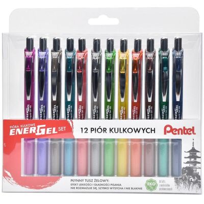 Pentel 12 X Pióro Kulkowe Energy Gel Zestaw 12 Kolorów Pentel 12 X Pióro Kulkowe Energy Gel Zestaw 12 Kolorów