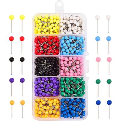Inny producent Pinezki 1000 Sztuk Kulki Pushpins Tablicy Mapy Kolorowe Szpilki Metalowe Inny producent Pinezki 1000 Sztuk Kulki Pushpins Tablicy Mapy Kolorowe Szpilki Metalowe