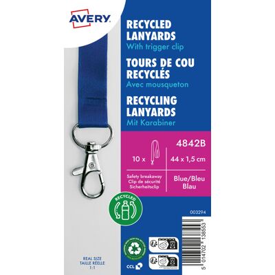 Smycz Do Identyfikatora Avery Zweckform, Pet Z Recyklingu, 15x440mm, 10 Sztuk, Niebieski Smycz Do Identyfikatora Avery Zweckform, Pet Z Recyklingu, 15x440mm, 10 Sztuk, Niebieski