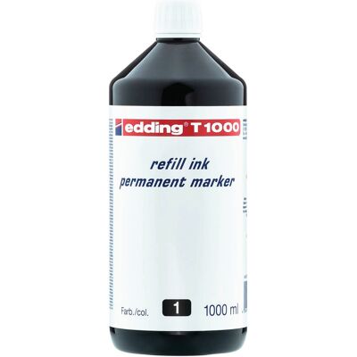 Tusz Edding T-1000, Do Uzupełniania Markerów Permanentnych Edding 11, 1l, Czarny Tusz Edding T-1000, Do Uzupełniania Markerów Permanentnych Edding 11, 1l, Czarny