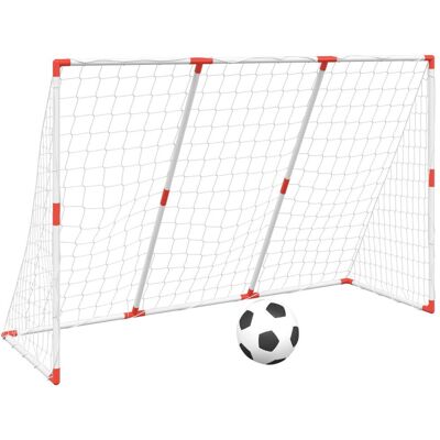VMP Bramka do piłki nożnej dla dzieci, z piłkami, 2-w-1, biała VMP Bramka do piłki nożnej dla dzieci, z piłkami, 2-w-1, biała