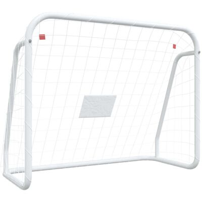 VMP Bramka piłkarska z siatką, biała 125x96x60 cm, stal i poliester VMP Bramka piłkarska z siatką, biała 125x96x60 cm, stal i poliester