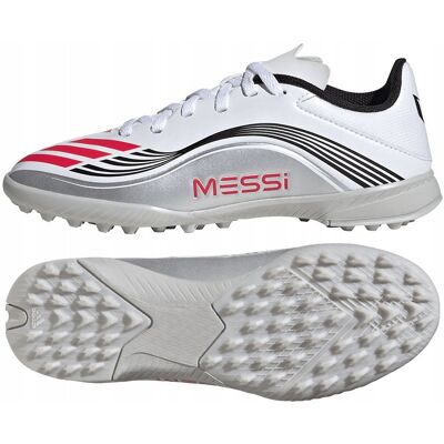 Buty adidas F50 Messi League Jr JP7456 biały 38 2/3 Buty adidas F50 Messi League Jr JP7456 biały 38 2/3