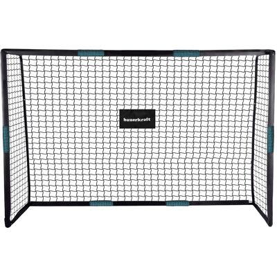 Bauerkraft Duża metalowa bramka piłkarska z siatką treningowa do gry w piłkę nożną 300x200x120 cm czarno-niebieska Bauerkraft Duża metalowa bramka piłkarska z siatką treningowa do gry w piłkę nożną 300x200x120 cm czarno-niebieska