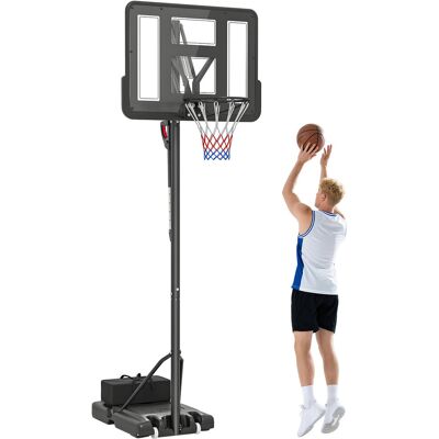 Kosz do koszykówki SPORTNOW do użytku zewnętrznego, regulowana wysokość kosza 230-305 cm, stojak do koszykówki z tablicą odporną na stłuczenie 110 x.. Kosz do koszykówki SPORTNOW do użytku zewnętrznego, regulowana wysokość kosza 230-305 cm, stojak do koszykówki z tablicą odporną na stłuczenie 110 x..