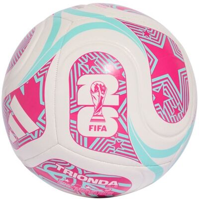 Piłka nożna adidas World Cup 26 Trionda Club biało-różowo-błękitna JD8054 Piłka nożna adidas World Cup 26 Trionda Club biało-różowo-błękitna JD8054