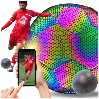 Zolta Piłka nożna odblaskowa świecąca Lumi rozmiar 5 holograficzna football Zolta Piłka nożna odblaskowa świecąca Lumi rozmiar 5 holograficzna football