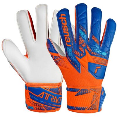 Rękawice bramkarskie Reusch Attrakt Solid Finger Support Junior niebiesko-pomarańczowe 5472510 2290 - 4 Rękawice bramkarskie Reusch Attrakt Solid Finger Support Junior niebiesko-pomarańczowe 5472510 2290 - 4