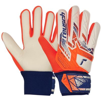 Rękawice bramkarskie Reusch Attrakt Starter Solid Junior biało-pomarańczowe 5572513 2500 - 8 Rękawice bramkarskie Reusch Attrakt Starter Solid Junior biało-pomarańczowe 5572513 2500 - 8
