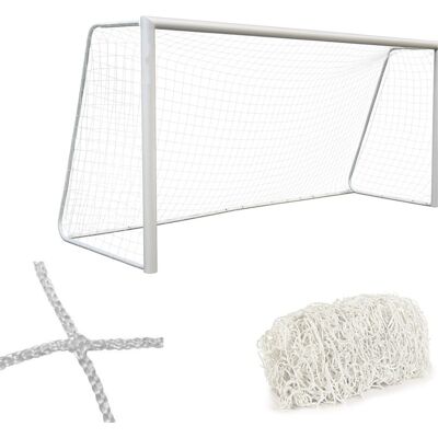 Yakimasport Siatka na bramkę piłkarską 5x2 m grubość 2 mm kolor biały Yakimasport Siatka na bramkę piłkarską 5x2 m grubość 2 mm kolor biały