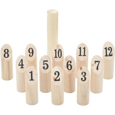 Zestaw do gry w Kubb z numerami vidaXL - 13 elementów z torbą Zestaw do gry w Kubb z numerami vidaXL - 13 elementów z torbą