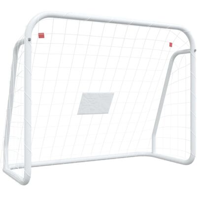 vidaXL Bramki do piłki nożnej - 125x96x60 cm - Biały Stal na zewnątrz vidaXL Bramki do piłki nożnej - 125x96x60 cm - Biały Stal na zewnątrz