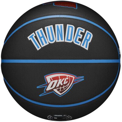 Wilson NBA Team City Collector Oklahoma City Thunder Ball WZ4016421ID, unisex, piłki do koszykówki, Czarne Wilson NBA Team City Collector Oklahoma City Thunder Ball WZ4016421ID, unisex, piłki do koszykówki, Czarne